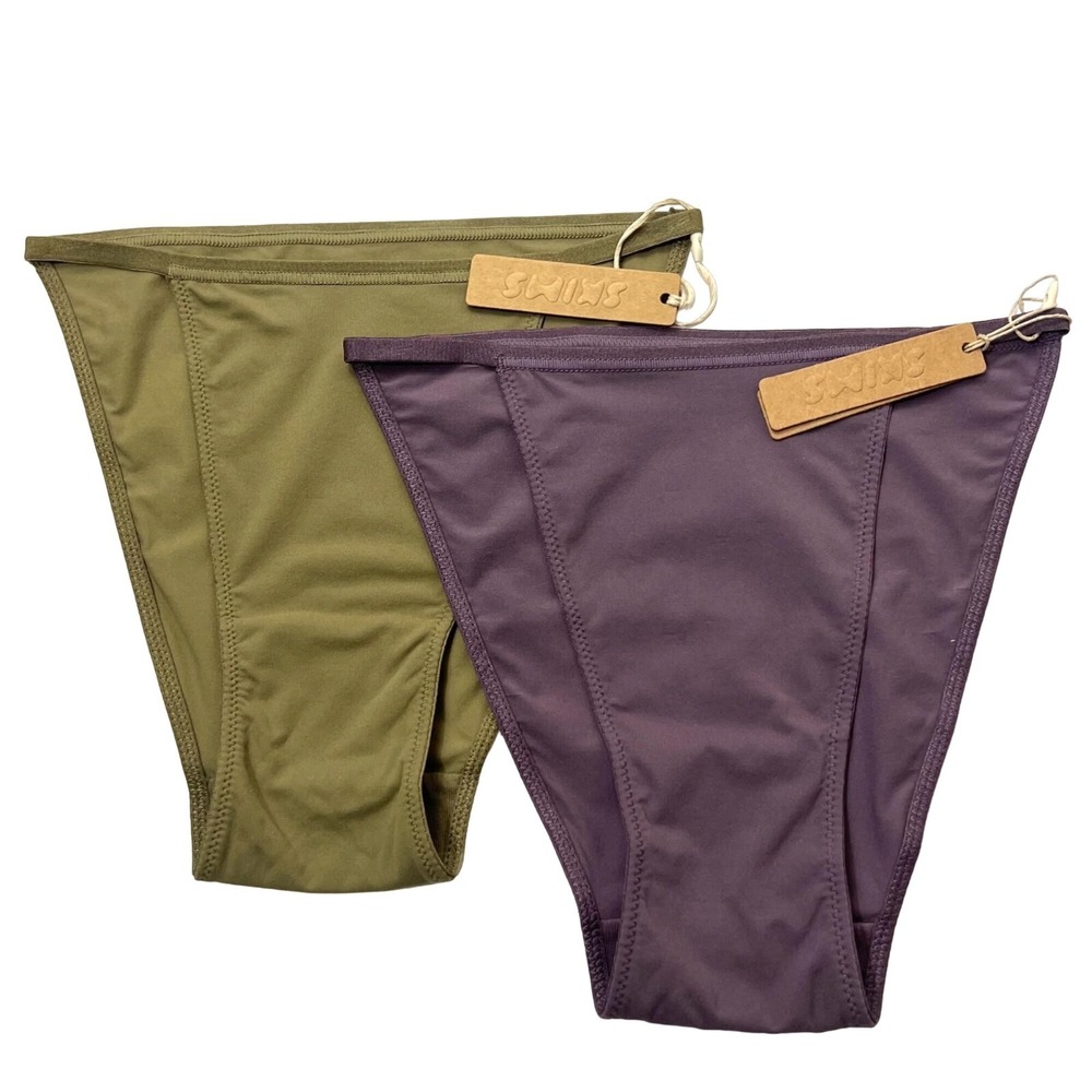 SKIMS Fits Everybody String Bikini Lot of 2‎ Khaki Plum XXS